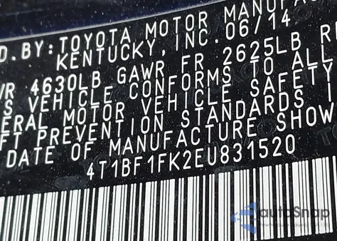 2014 Toyota Camry Se Sport из США, поврежденный, VIN 4T1BF1FK2EU831520